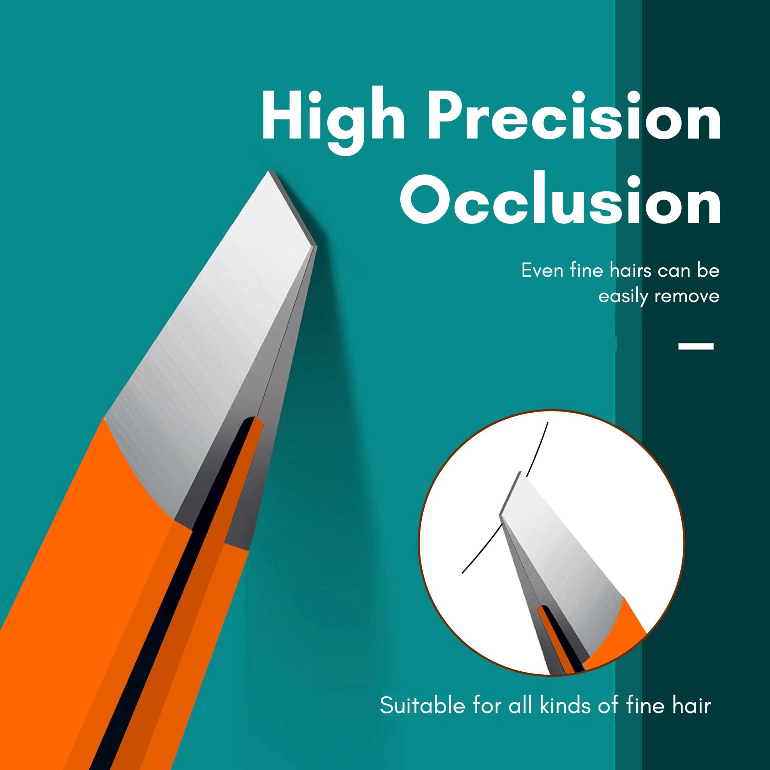 Beaut Secrets Beaut Secrets Luxury Tweezers Set - Professional Stainless Steel Tweezers, Best Precision Tweezers for Eyebrows - Great Precision for Facial Hair, Ingrown Hair, Splinter, Eyebrow Tweezers (Orange)