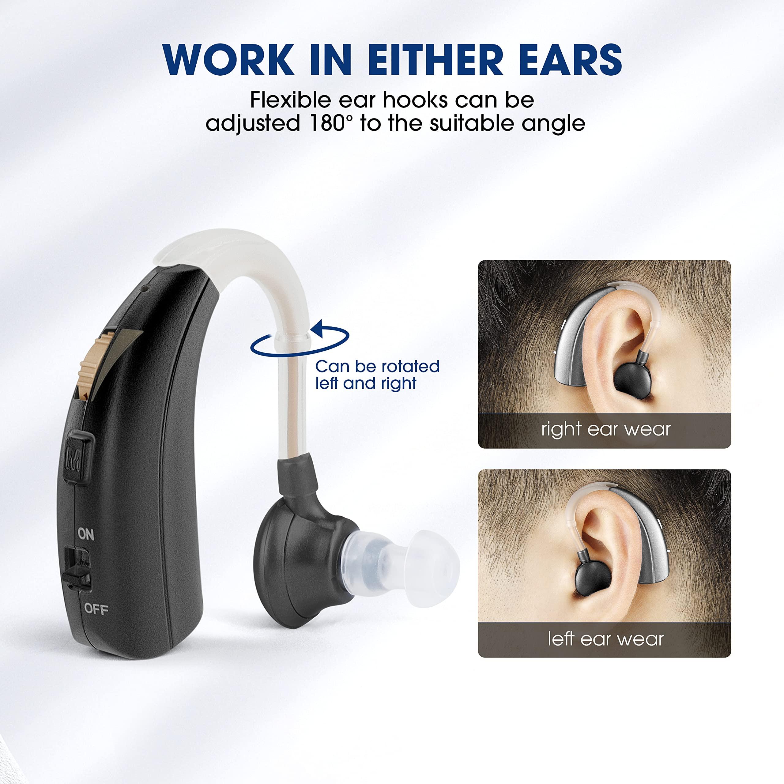 Britzgo Britzgo Digital Hearing Aids Amplifier Rechargeable with adjustable mode Doctor and Audiologist Designed (Black)