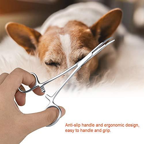 cigemay Remove Ear Hair, Dog Trimmer Accessories, Tweezers, Ear Clips, Curved Nose Cleaning Pliers, Grooming Scissors(Big)