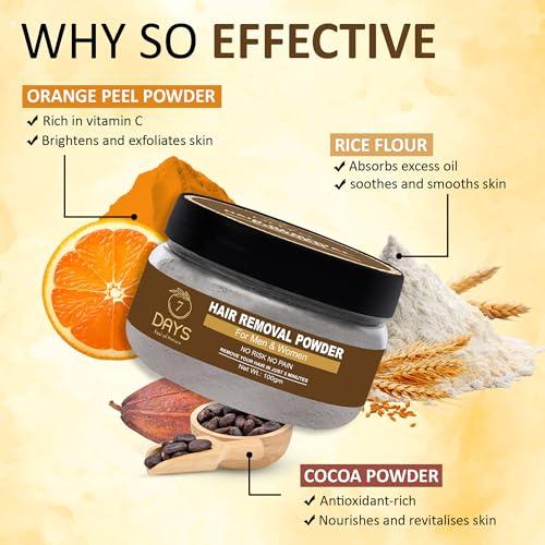 7 DAYS 7 Days Hair Removal for Women, Wax Powder for Hair Removal, Bikini Wax Powder for Women, Hair Removal Powder for Women, Herbal Wax Powder for Hair Removal (100gm)