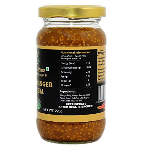 Prasukh Prasukh Chia Mango Ginger Jam and Chia Mixed Fruit Jam - Combo Pack (Each Bottle 220 gm)