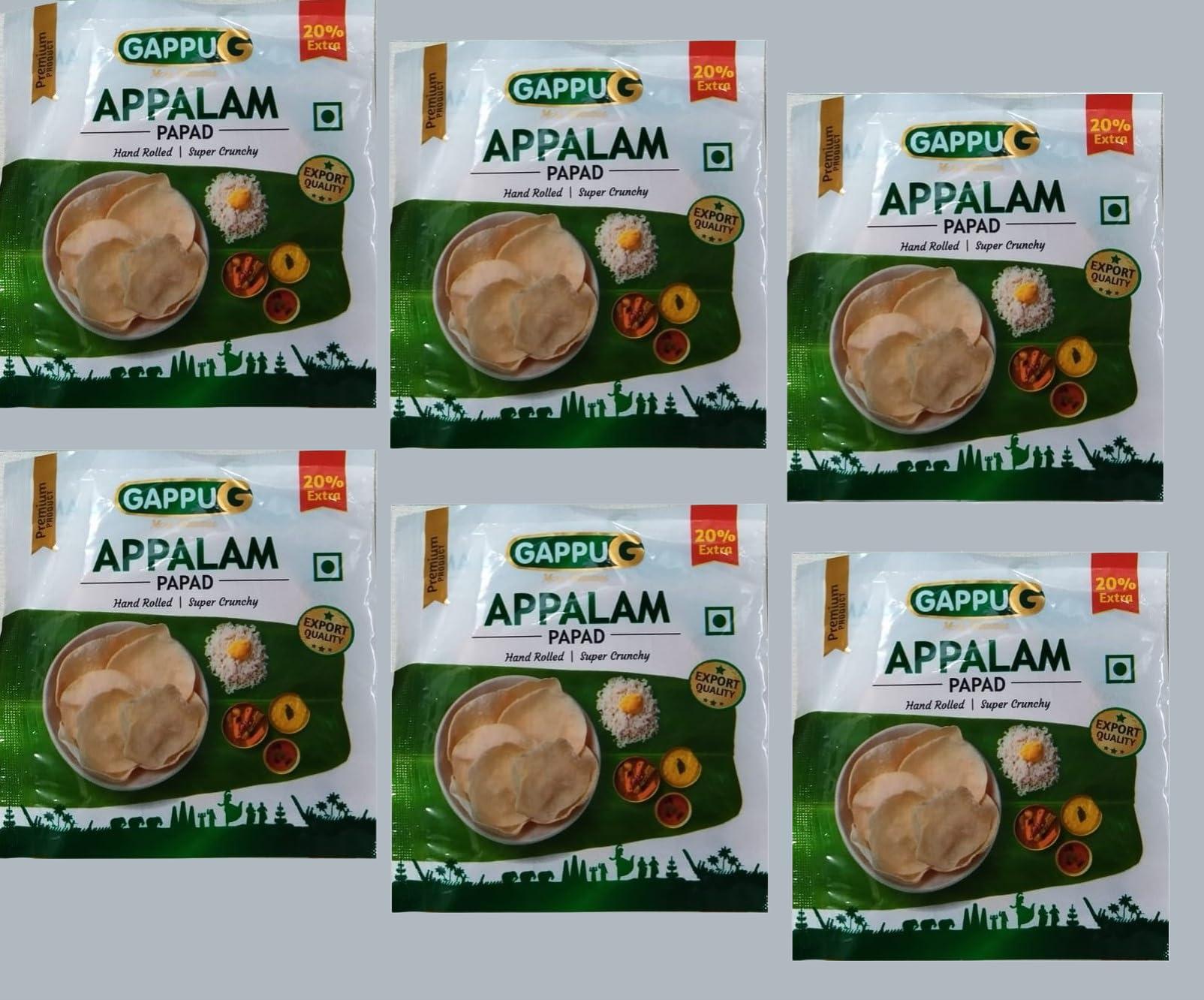 GappuG GappuG Appalam Papad 720 Gms (120 Gms Pack of 6)