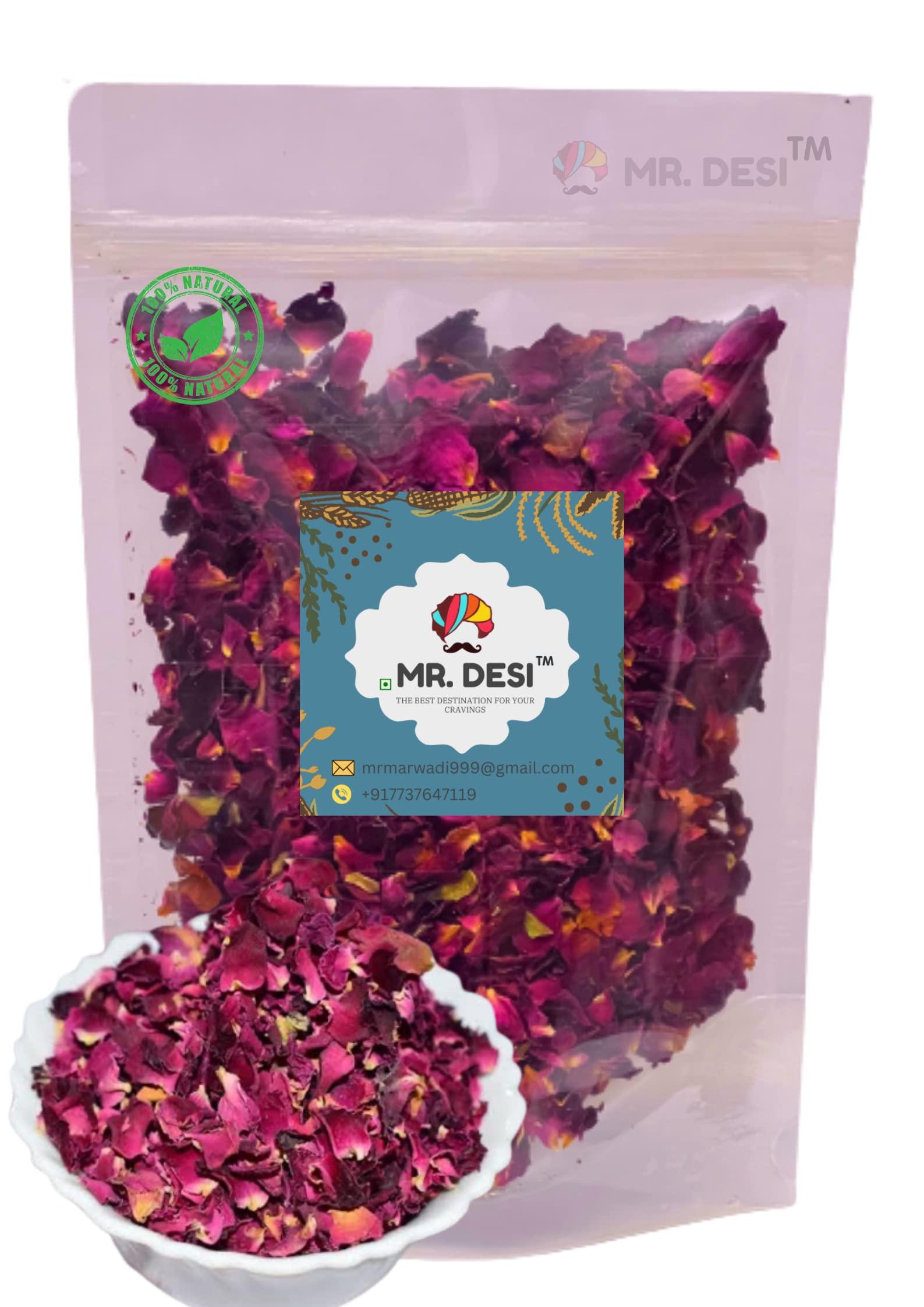 MR. DESI MR. DESI Premium Sun Dried Rose Petals (Gulab Patti) (100% Edible) (100)