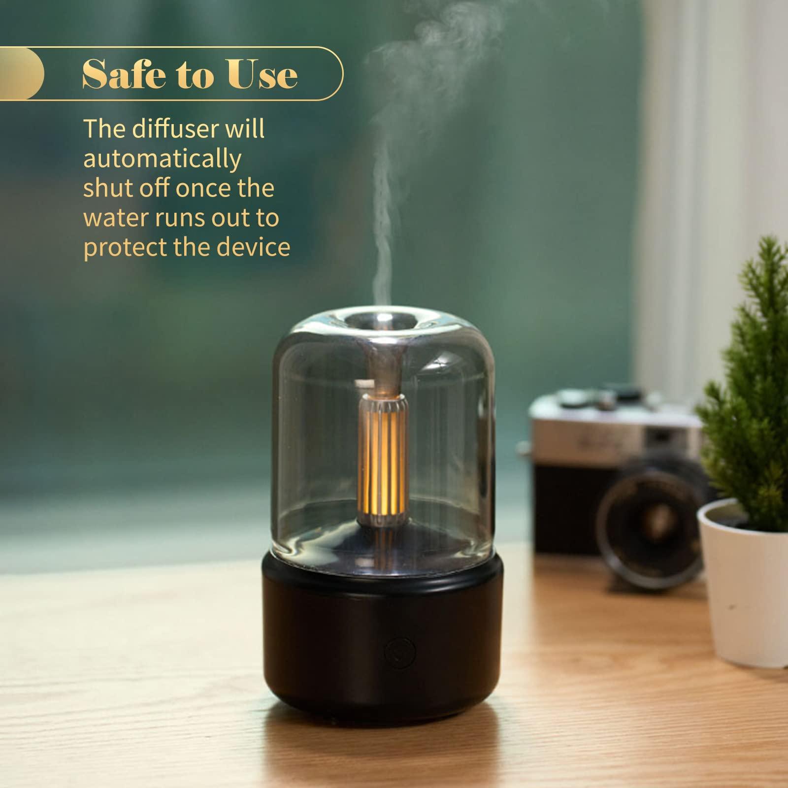 UBERSWEET Ubersweet Candlelight S le Diffuser 120mL Mist Hu ifier Warm White Night Light Quiet ential Oil Diffuser Cool Mist Air Hu ifier for Desktop Home Office Bedroom Car