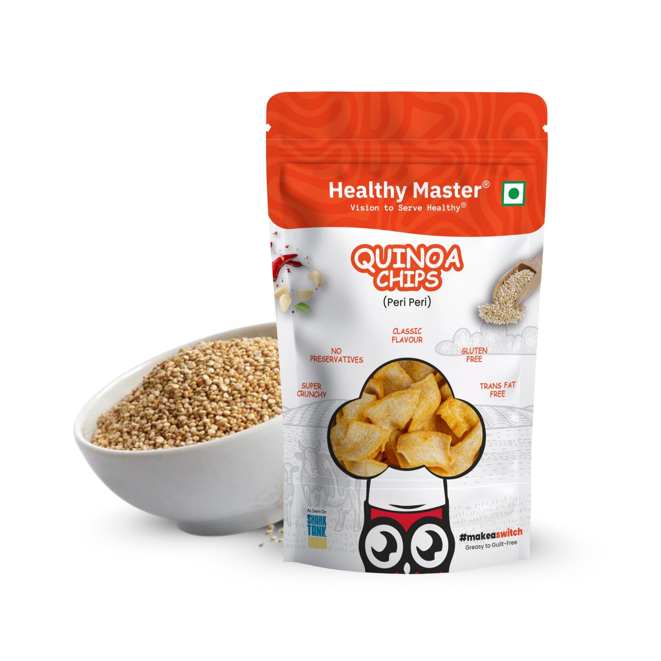 HEALTHY MASTER Vision to serve healthy Healthy Master Baked Quinoa Chips with All Natural Ingredients | High in Fiber | Low in Sodium | Gluten-Free | Vacuum Cooked | Oil-Free (Quinoa Chips, 200g)