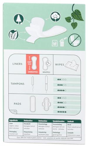 Natracare Natracare Natural Curved Panty Liners - 30 Pack - Organic Cotton Cover - Chlorine Free