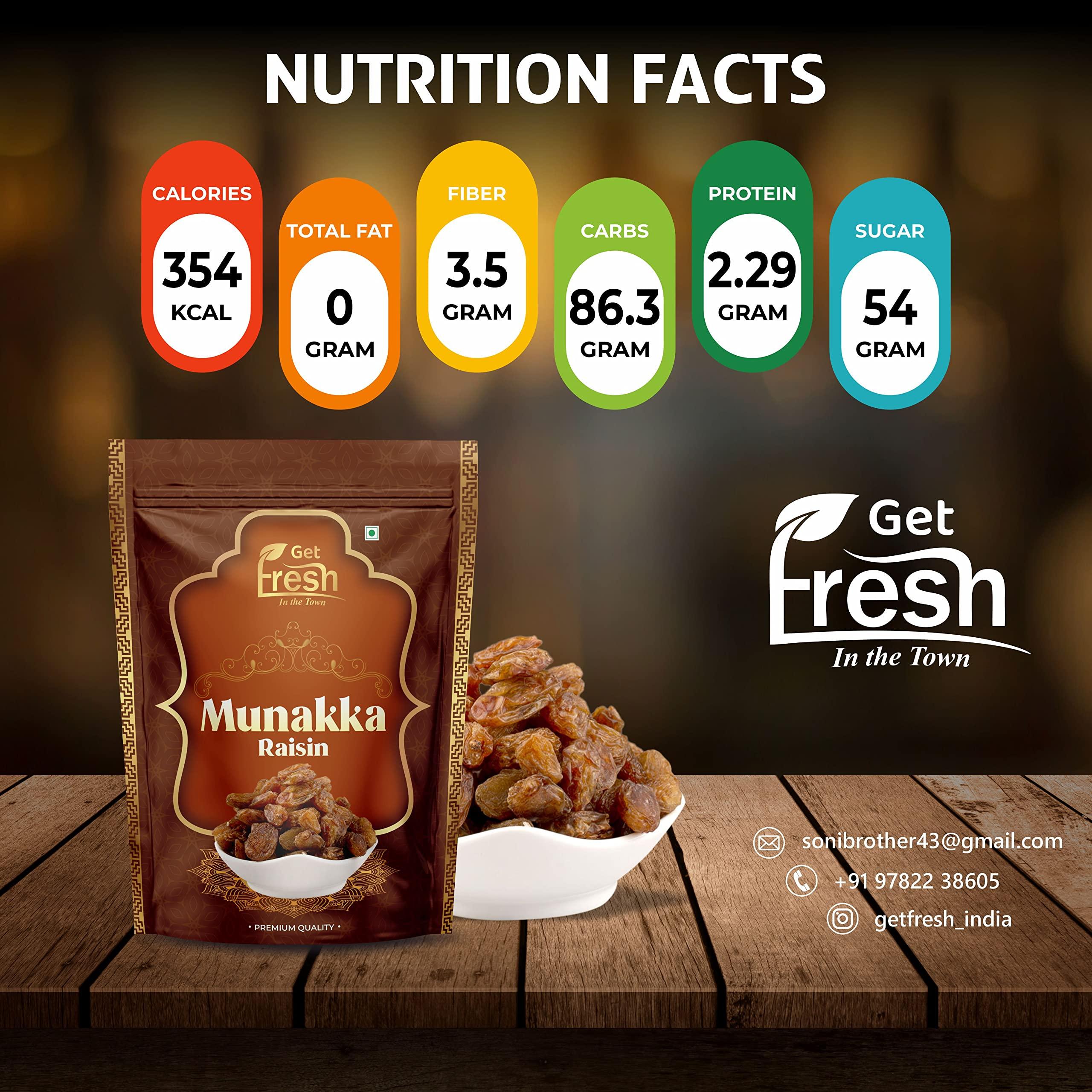 GET FRESH GET FRESH Afghan Imported King Size Afghani Large Munakka Kishmish Raisins (Pack of 500 gram)