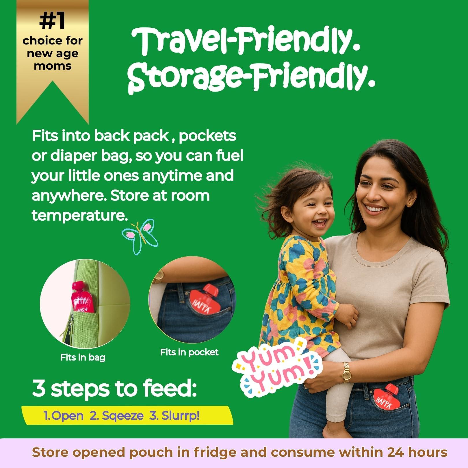 HAPPA Happa Organic Baby Food Puree Grain and Fruit Blend Pack of 4