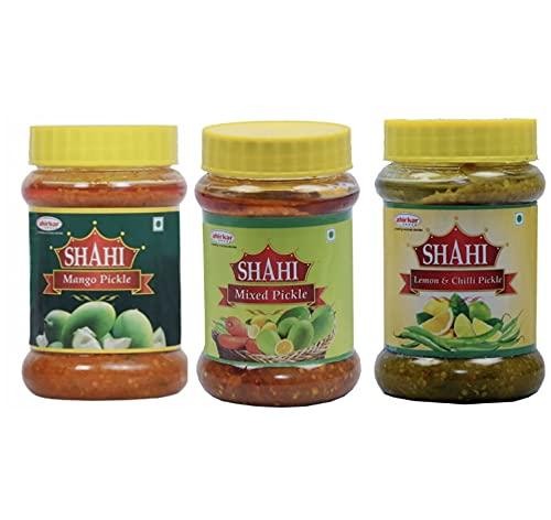 SHAHI Shahi Mango Pickle, Shahi Mixed Pickle and Shahi Lemon Chilli Pickle, Combo Set - 200gms Each.