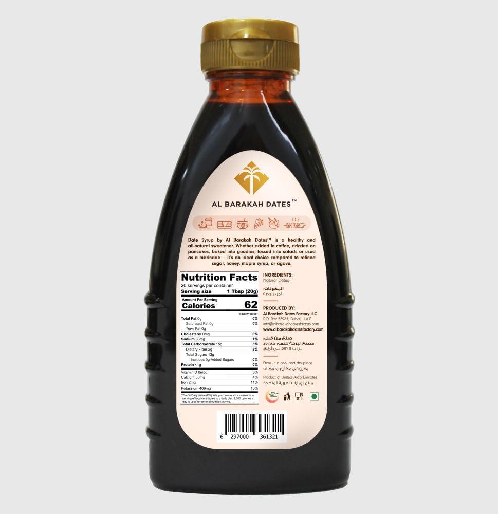 Al Barakah Al Barakah Arabian Date Syrup 400g | All Natural | No Added Sugar | No Preservatives | Vegan | Plant-Based | Non-GMO | Khajur | Khajoor | Healthy Sweetener | Natural Sweetness | Nutrient-Rich | Organic