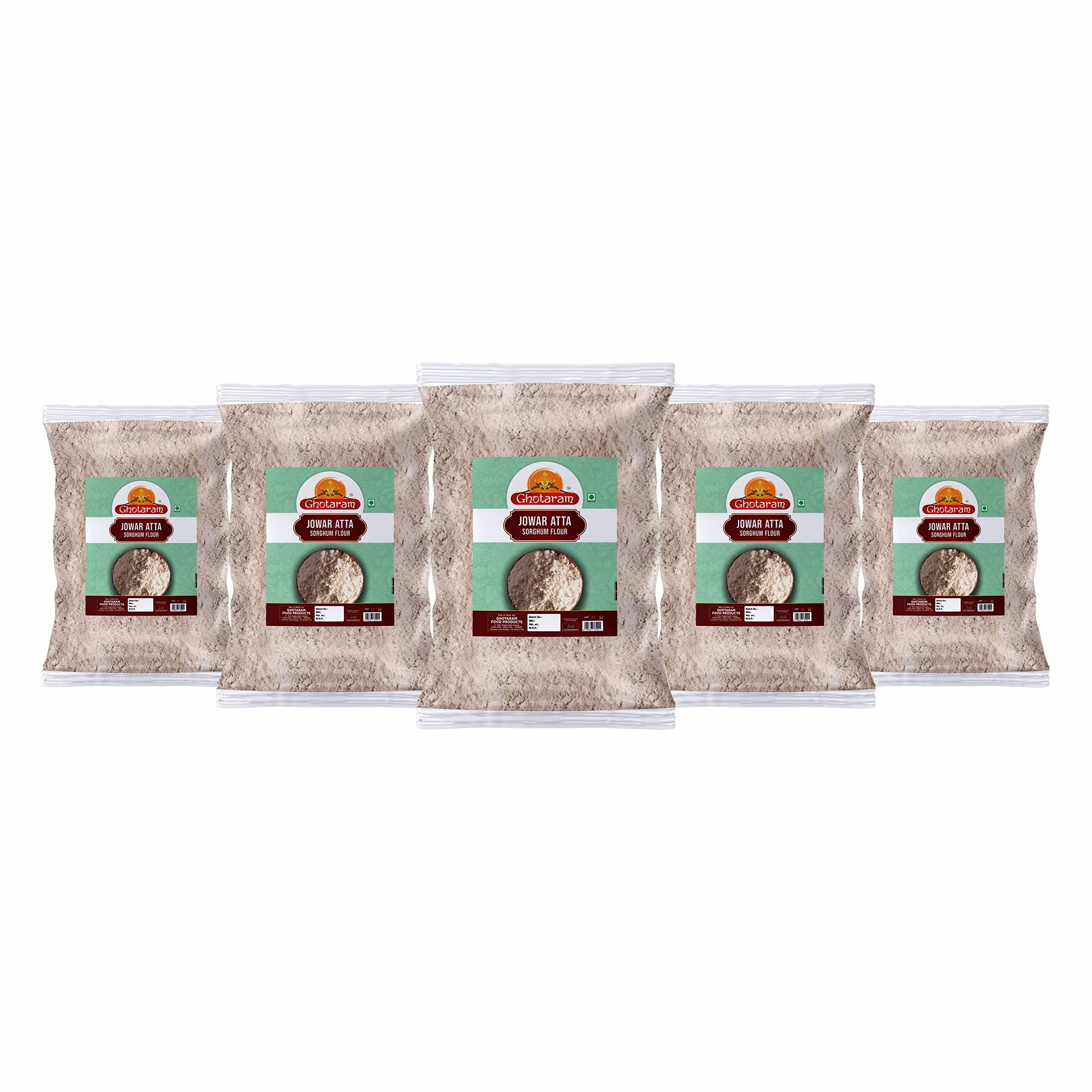 GHOTARAM Ghotaram Jondhalaa New Quinoa Flour White Jowar Atta Gluten-free Jowar/Sorghum Millet Flour Atta/Chun Anaj Packed With Rich Fibre-2400g(480g*5Pkt)