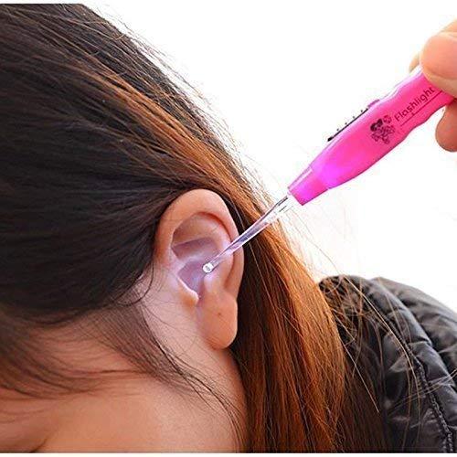 Riziya Brother Riziya Brother LED Flashlight Earpick For Ear Wax Remover Tool Kit, Ear Cleaner Tool For Baby Kids And Ear Wax Cleaner For Adults [Multicolor] (Pack of 1)
