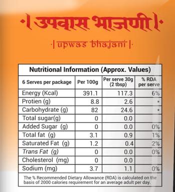 K-PRA FOODS K-PRA FOODS K-Pra K Pra Upwas Mix Flour Upwas Bhajani Pack Of 3 Each Pack 200 Gm-(600 Gm)