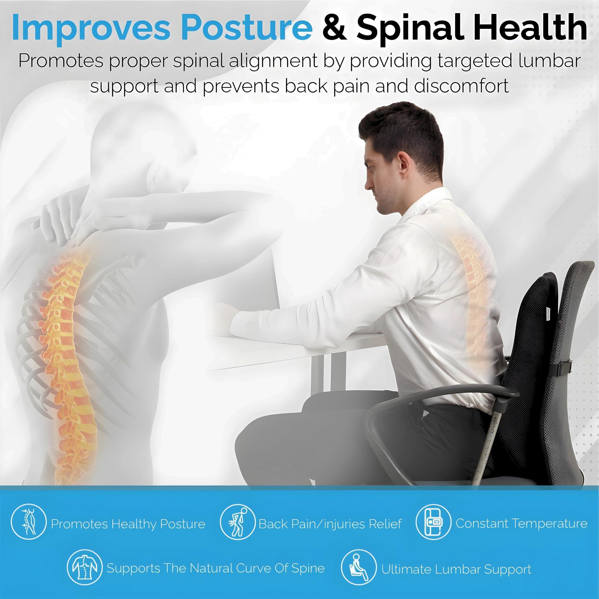 GROVM GROVM Back Support for Chair | Car Back Rest Support | Car Seat Back Support | Back Rest for Chair Lumbar Support Pillow Back Support for Car Office Chair Back Support Cushion Car Backrest Cushion -L