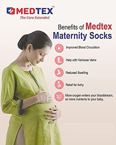 Medtex Medtex Maternity Compression Socks for expecting women, pregnant women for varicose veins,DVT,Helps to Reduces swelling and leg pain,Open toe,Beige (Nylon, XL)
