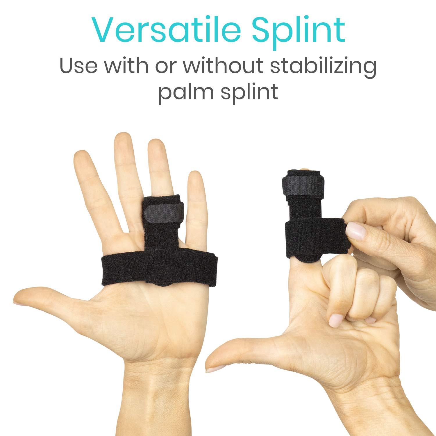 VIVE Vive Trigger Finger Splint Brace - Middle, Pinky, Pointer, Ring and Thumb Support - Palm Strap Included - Straighten Curved or Broken Fingers - Adjustable, Breathable Fit - Aluminum Pain Relief Guard