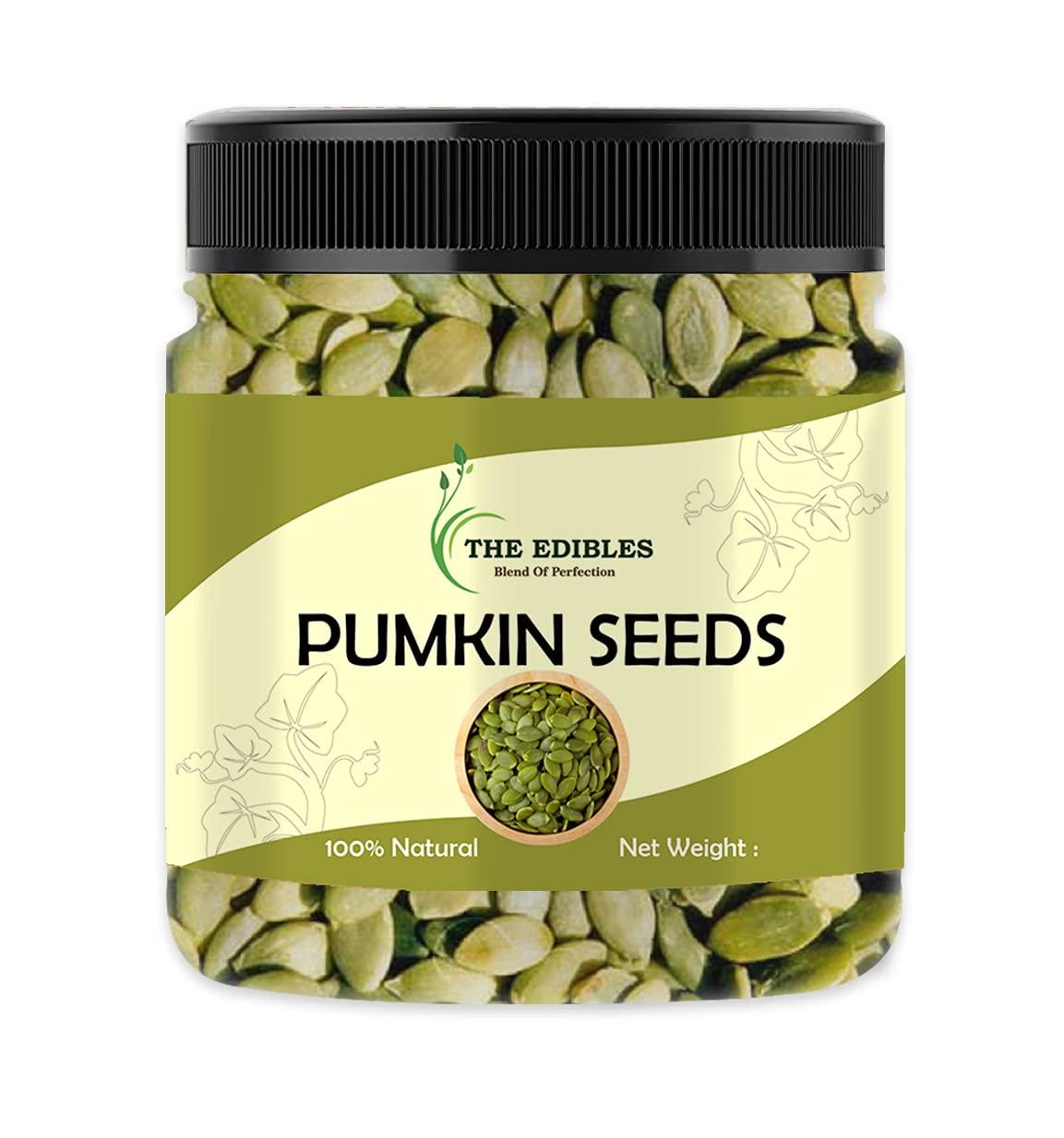 THE EDIBLES THE EDIBLES Combo Pack of Edible Seed Raw Pumpkin Seeds and Watermelon Seeds Tarbuj Magaj, Magaz Beej (250 gms each), 500 gms [Jar Pack]