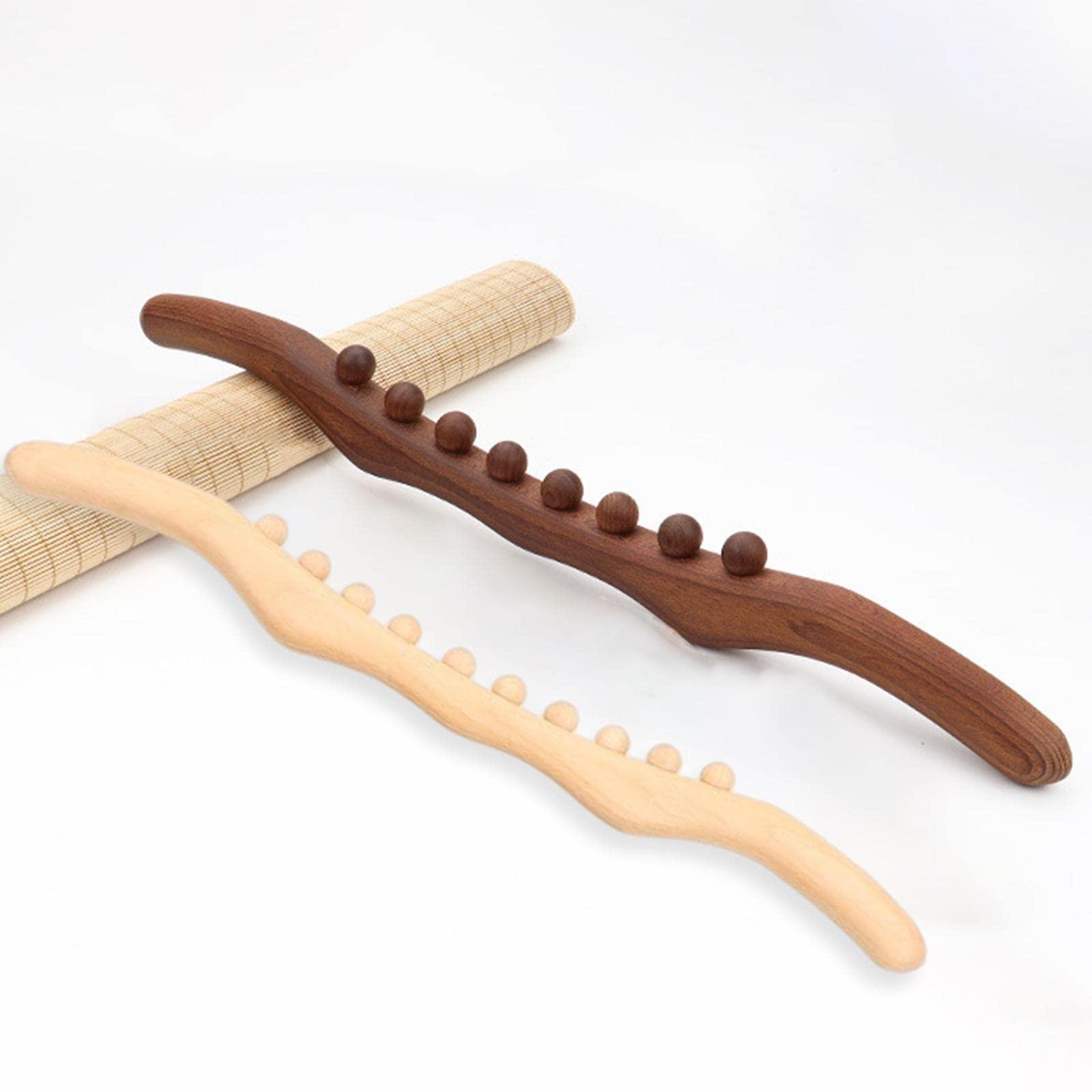 T.O.G. T.O.G. Handheld Wooden Massage Stick Roller Massager Dark Brown 8 Beads