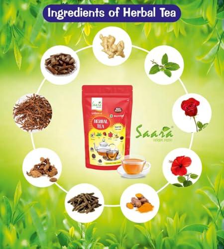 SAARA Saara HERBAL FRESH Herbal Tea, 800g, Exquisite Blend of 20 Herbs,Relieve Cold and Cough, Immunity Booster,(pack of 8 x 100g)