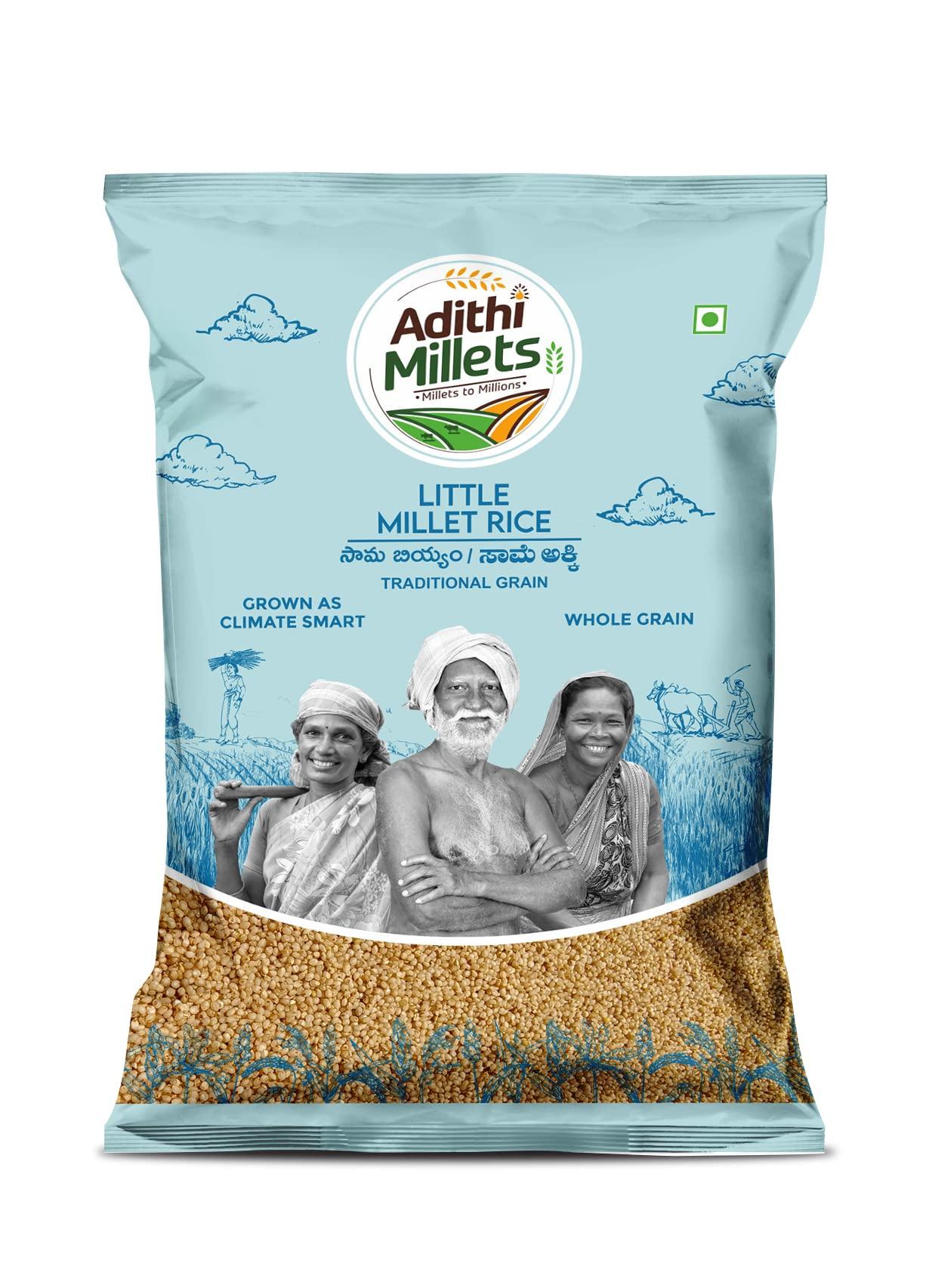 Adithi Millets Adithi Millets 1kg Kodo&Foxtail Millet 500gm 2packs whole grains organic Combo pack unpolished Siridhanya Millets Rice
