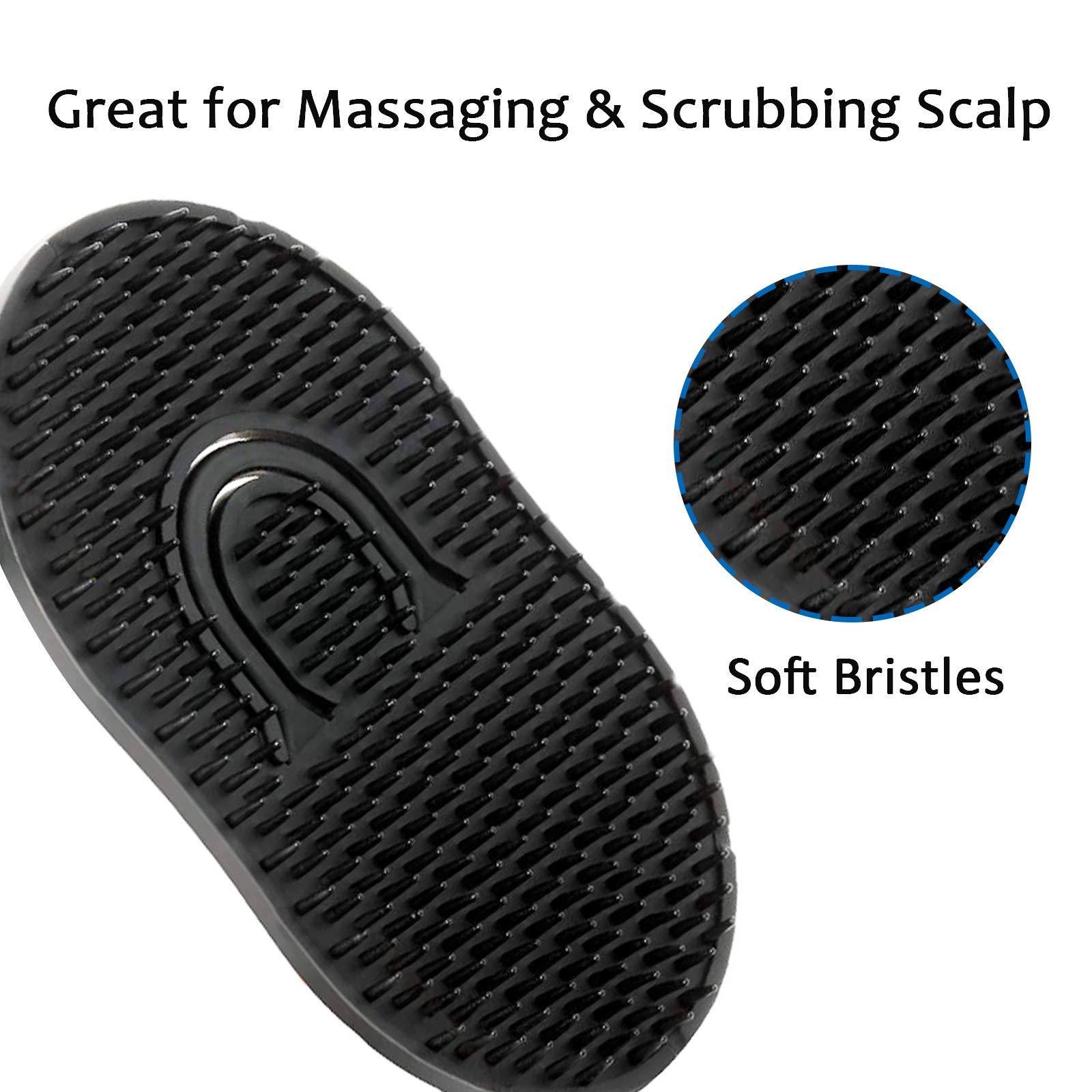 Vandorla 6 PCS Pocket Palm Combs, Portable Mens Hair Brush, Shampoo Combs Pocket Scalp Massager Brush, Soft Palm Brush for Men Short Hair, Black