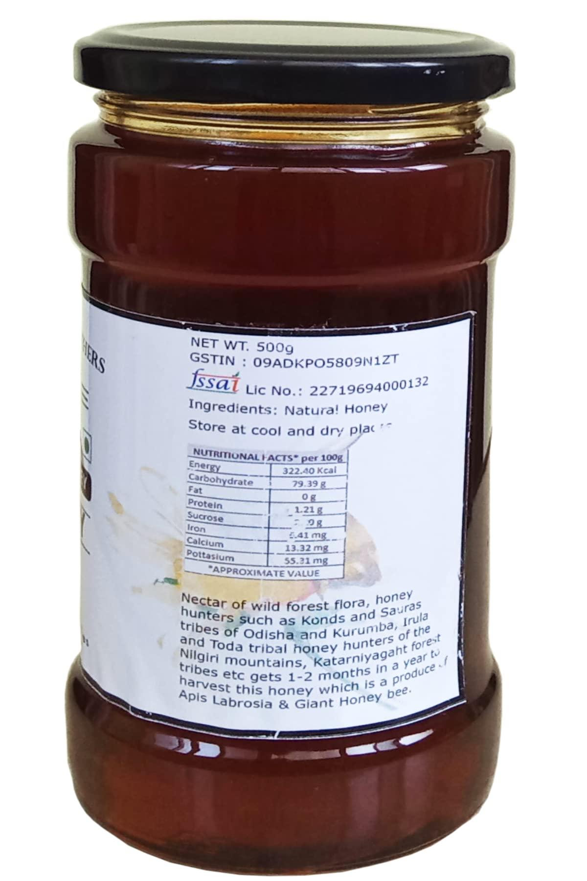 Royal Bee Brothers Royal Bee Brothers | Tribal Natural Forest Honey | Produce of Wild Honey Bees | 100% Raw, Unprocessed, Unheated, Unfiltered, No Chemical, No Adulteration | 250 g
