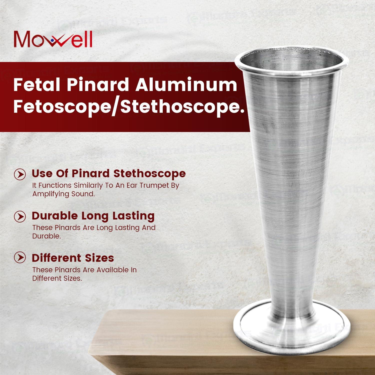 Mowell Mowell Fetoscope Foetal Pinard Plastic Stethoscope/Pinard Aluminium Stethoscope Gyna Instrument (silver)