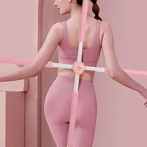 Bannt Posture Corrector Stick, Steel Tube Yoga Sticks for Travel for Child (Pink)