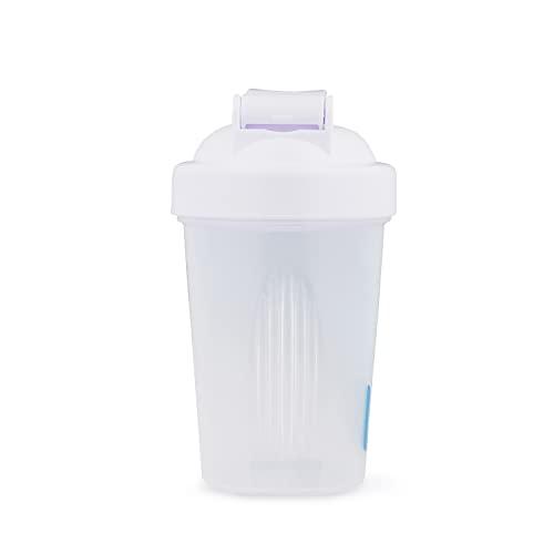 SHIFTER COMPACT GYM SHAKER BOTTLE PROTEIN SHAKER 400 ML FOR PREWORKOUT POST AND INTRA WORKOUT BPA FREE LEAKPROOF SIPPER (WHITE)
