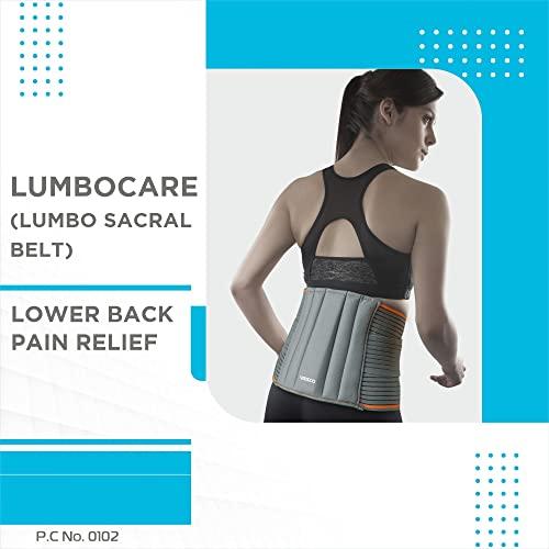 Vissco Vissco Lumbocare (Lumbo Sacral Belt), Back Support Belt for the Spine & Relieves Pain, Lower Back Brace Support, Back Pain Relief, Can be used for Slip disc - Large (Grey)