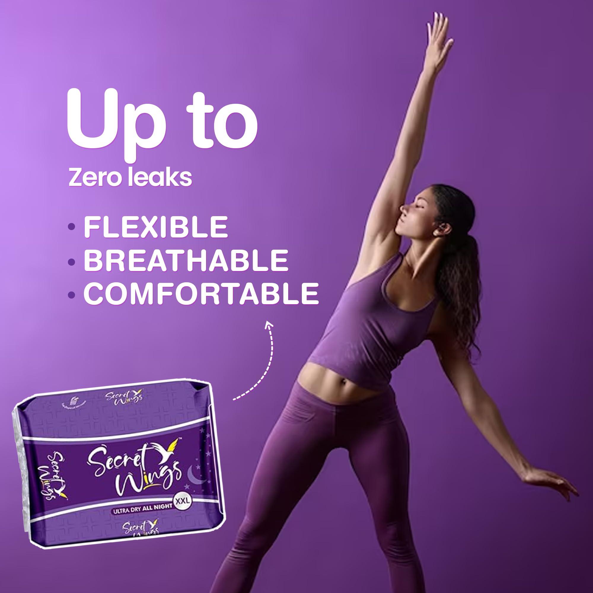 Secret Wings Secret Wings Ultra Dry All Night Sanitary Napkin Pad Absorbs 2x more with Wings XXL 320mm for Night Use Extra Comfort For Women And Girl (Pack of 3-21 Pads)