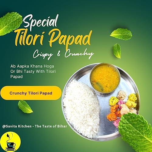 Savita Kitchen - The Taste of Bihar Savita Kitchen - The Taste of Bihar Mix Colour Tilori Papad By Savita Kitchen|Crispy, Crunchy & Tasty Colorful Chawal Papad|Bihari Rice Tilori Papad With Ingredients Alternate Of Snacks (600 G)