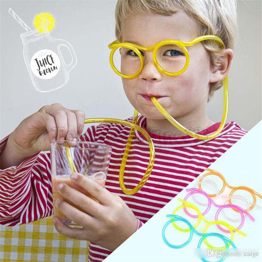 Generic Tradify All Funny Crazy Silly Straws for Kids/Goggle Shape Drinking Eye Glasses/Return Gift for Kids Birthday Party(Pack of 1) (Pink)