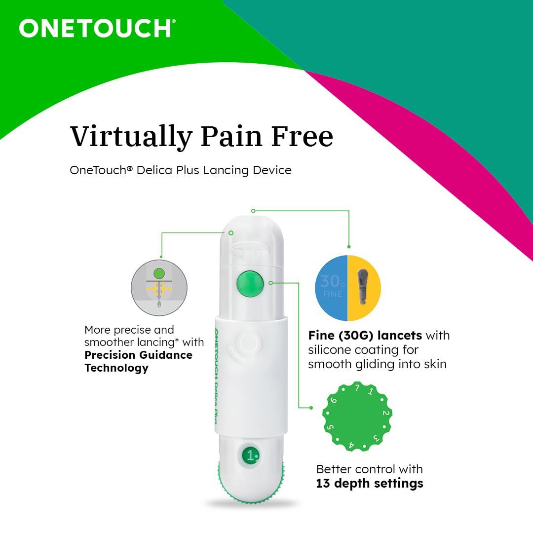 OneTouch OneTouch Verio Flex glucometer machine | Sync your results with OneTouch Reveal mobile app| Simple & accurate testing of blood sugar levels at home | Global Iconic Brand | FREE 10 Test Strips + 10 Sterile Lancets + 1 Lancing device
