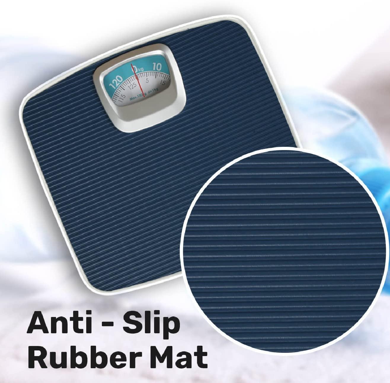 ACU-CHECK ACU-CHECK Analog Body Weight Scale | Mechanical Scale | 286 lbs 130 kg Capacity | Non-Skid | Simple Dial Calibration Bathroom Body Scale, Gym Weight Scale (Blue)