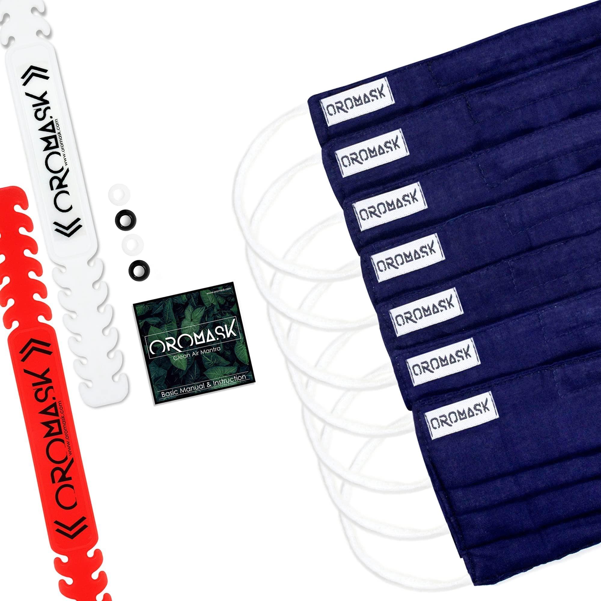 Oromask Oromask Premium Cotton Face Mask for Men Women 4 Layers (BFE>90%) Reusable Washable with Nose Clip & Mask Band BUPO7