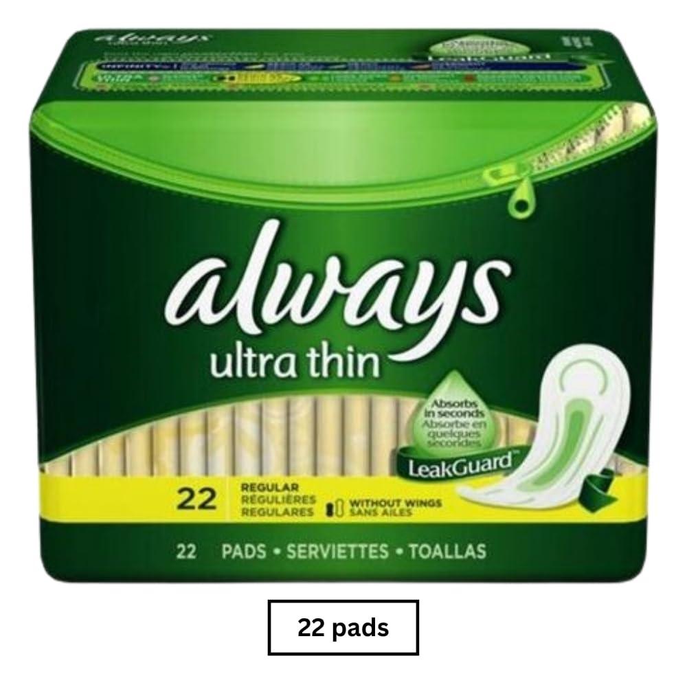 Procter And Gamble Always Pads Ultra Thin without Wings Regular 22 pads