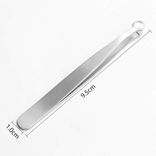 HEALLILY HEALLILY Nose Hair Trimmer Round Tip Precision Nose Hair Tweezers Clip Stainless Steel Eyebrow Clippers for Safely Trim Hair Nose Facial Hair Removal Tool Silver