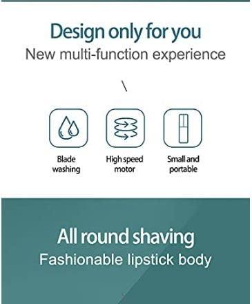 Cleanfly Cleanfly Hair Removal for Women, Painless Premium Eyebrow Trimmer USB Rechargeable Conture Hair Remover and Exfoliation Device for Face and Body with Built-in LED Light Lipstick Style (Green)
