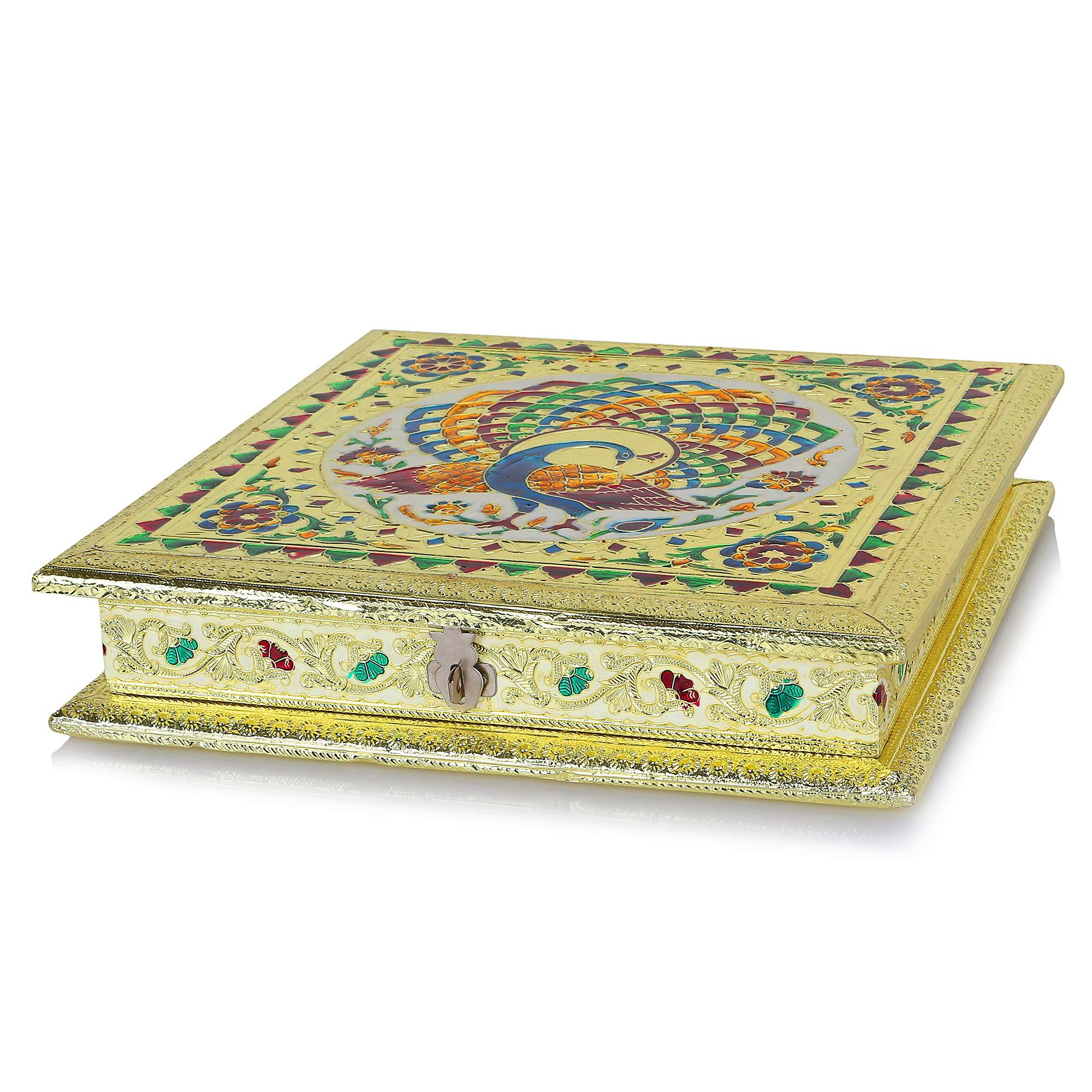 Fruitri Fruitri Handmade Dry Fruit Gift Boxes with Dry Fruits - 4 Part, Mix Dry Fruits Pack, 10x10 Inches, (Dry Fruit Combo 150g X 4)