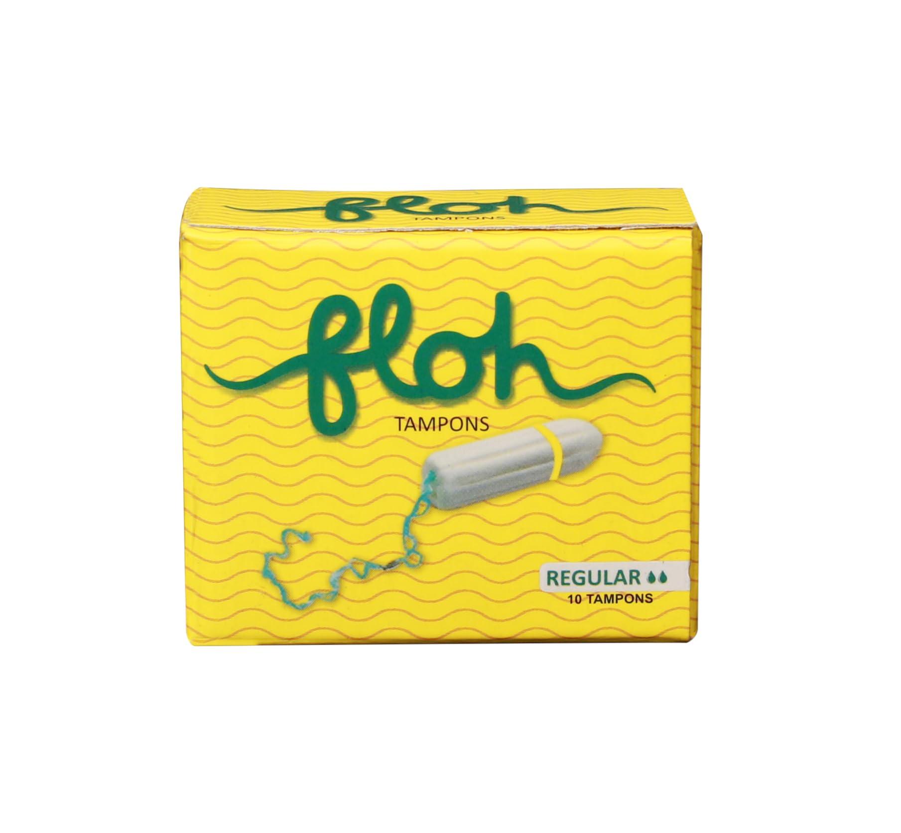 FLOH FLOH FDA Approved Regular Tampons For Women Regular Flow Pack of 2 (20 Pieces)