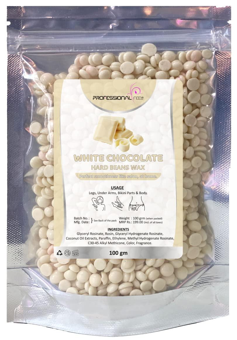 PROFESSIONAL FEEL Professional Feel Chocolate Wax Beans Hard Hair Body Wax Beans - Best for Painless Hair Removal, Waxing for Face, Eyebrow, Back, Chest, Bikini Areas, Legs Easily At Home - 100 Grams (Chocolate)