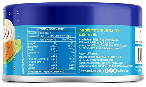 Golden Prize Golden Prize Canned Tuna Chunks in Spring Water, 185g(Pack of 2)