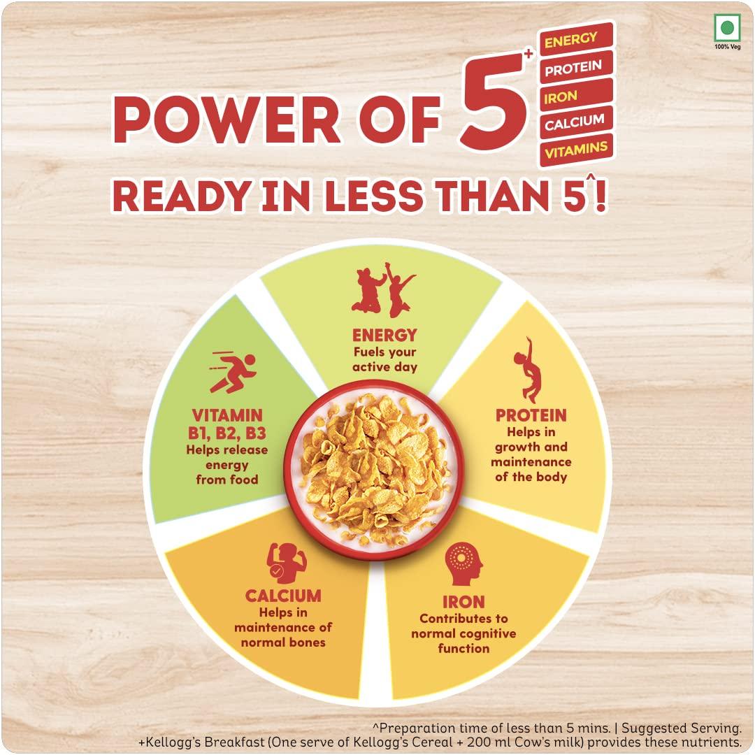 Kellogg\'s Kellogg\'s Corn Flakes Real Almond Honey, Breakfast Cereals, 650g Pack & Corn Flakes Original, High in Iron, High in B Group Vitamins, Breakfast Cereals, 475g Pack