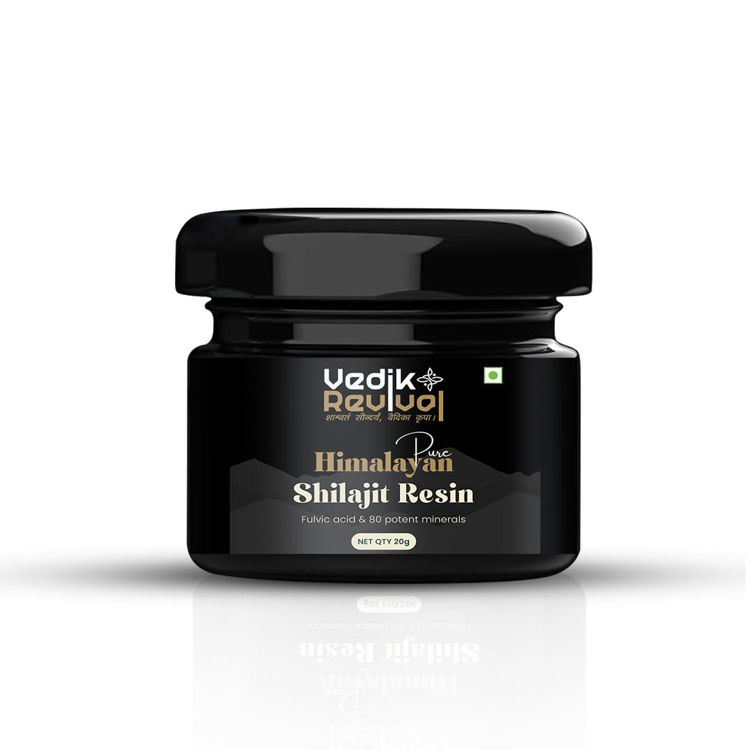 VEDIK REVIVAL Vedik Revival Pure Himalayan Shilajit Resin - Natural Rems for Endurance & Stamina - Organic Benefits with pure shilajit 20 gm