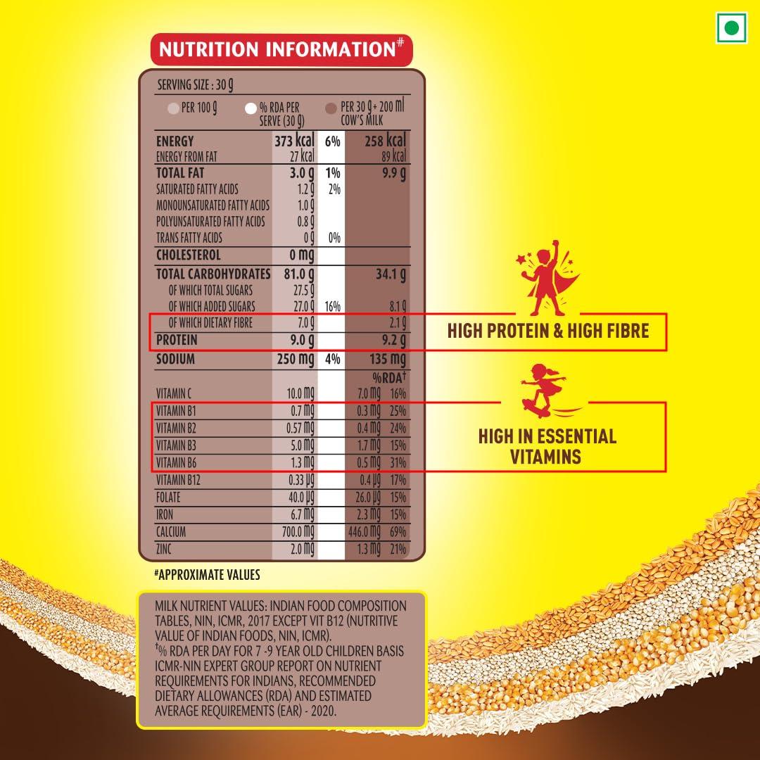Kellogg's New Kelloggs Multigrain Chocos, 250g | Multigrain Energy, More Chocolatey | No-Maida | Power of 5 nutrients  Protein, Fibre, Iron, calcium, Vitamins | Kids Breakfast cereal