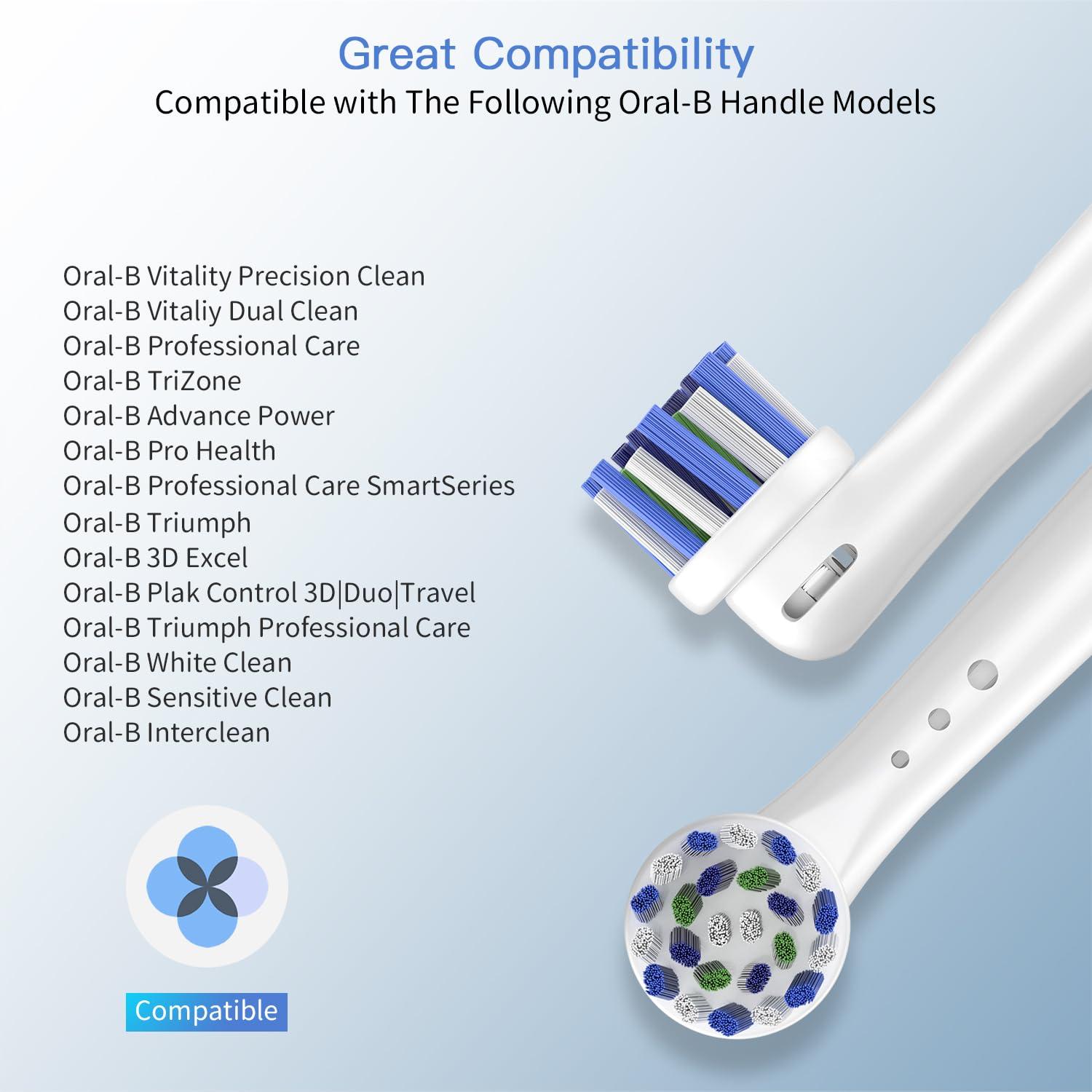 TINGOX Replacement Toothbrush Heads for Oral B Braun, 8 Pack Professional Electric Toothbrush Heads, Precision Clean Brush Heads Refill Compatible With Oral-B 7000/Pro 1000/9600/ 5000/3000/8000 (8pack)