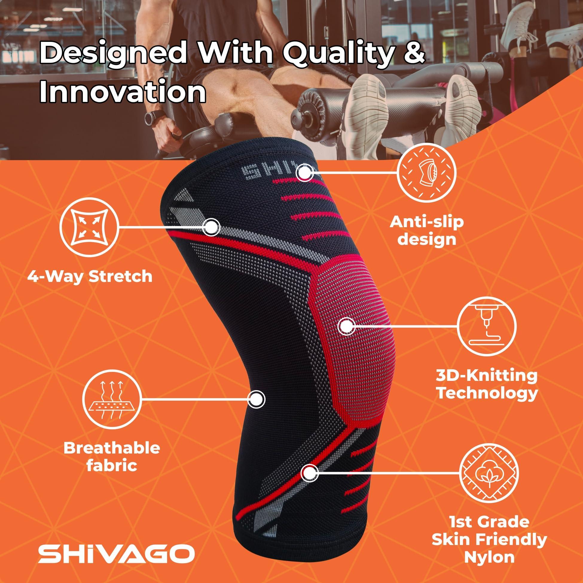 Shivago Shivago 3D Seamless Compression Knee Support, Knee cap, Knee Sleeve For Men & Women SVGPXE008 (L)