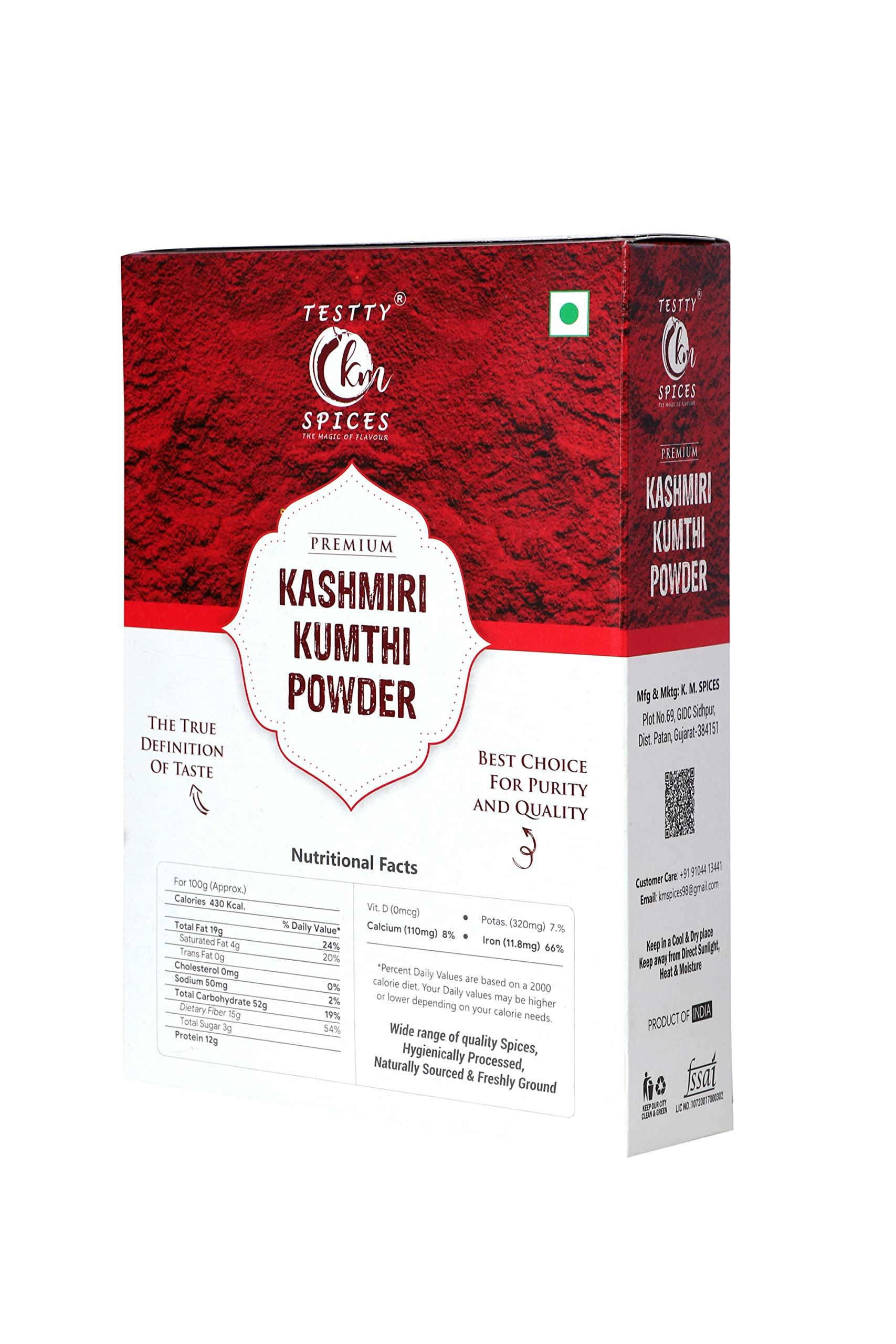 TESTTY km SPICES TESTTY km SPICES KASHMIRI CHILLI POWDER/KUMTHI CHILLI POWDER WITHOUT PRESERVATIVE,NO ADDED COLOR 500 gm