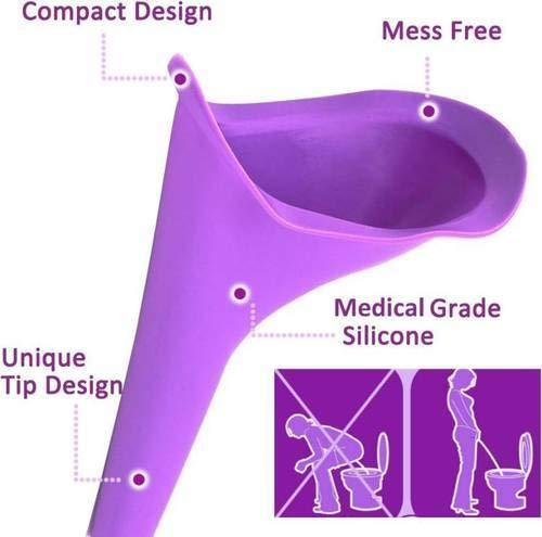 Ural URAL Easy Pee Female Silicone Portable Urination Device (Purple - Lightweight Travel Urinal Funnel to enable Women/Ladies/Girls to Stand up and Pee (Pack of 3)
